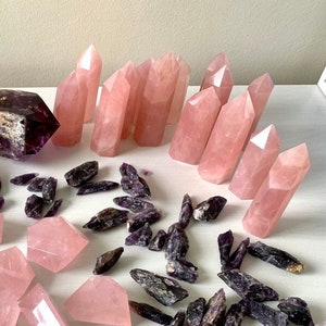 Rose Quartz Tower, Rose Quartz Point, 7-8cm 3.1&quot;