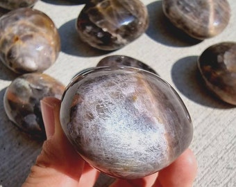 Black Moonstone Palmstone, Black Moonstone Palm, Grounding, Root Chakra
