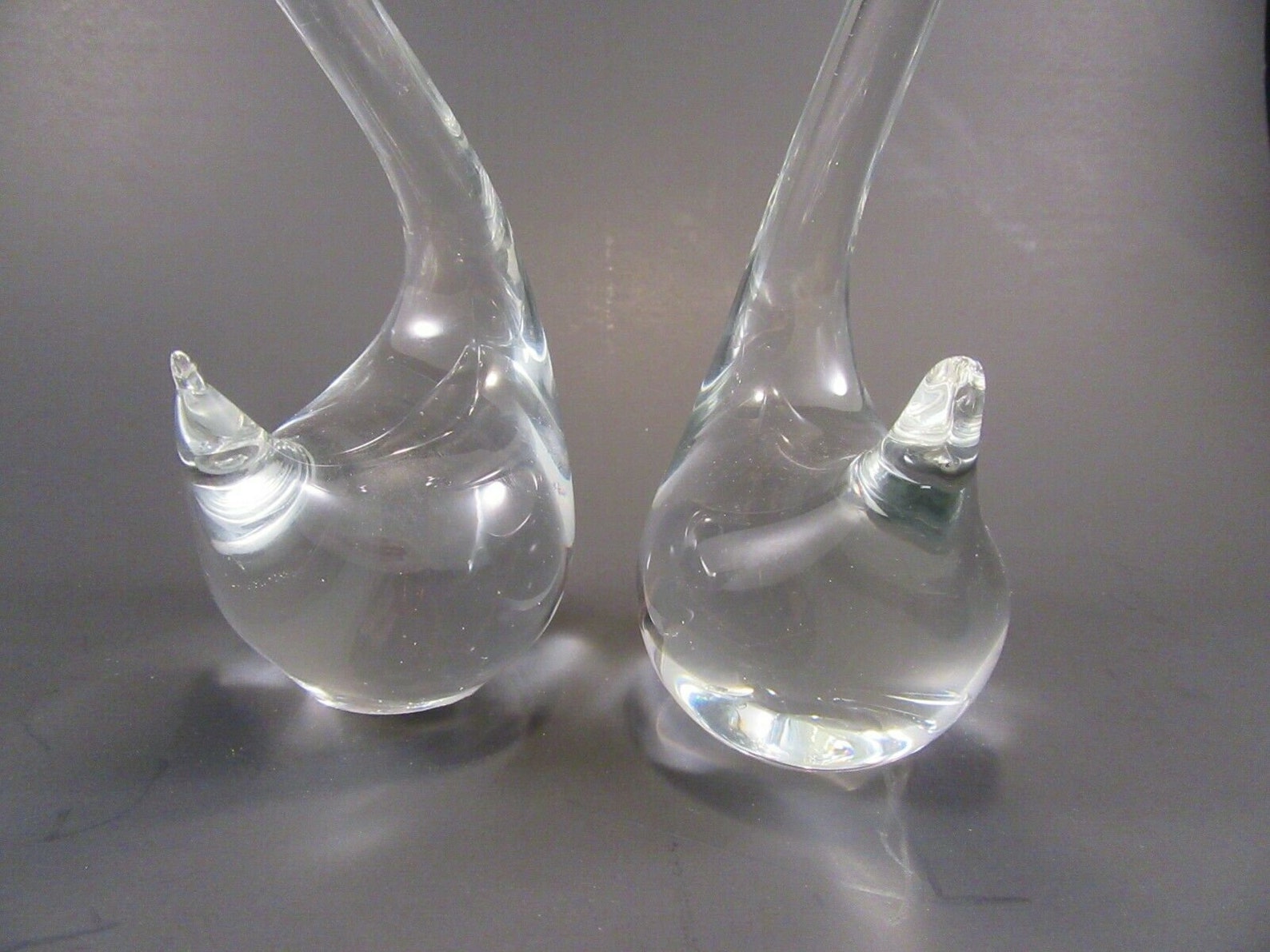 AcC Hand Made Crystal Art Glass Swans Set Of 2 swan figurine Etsy