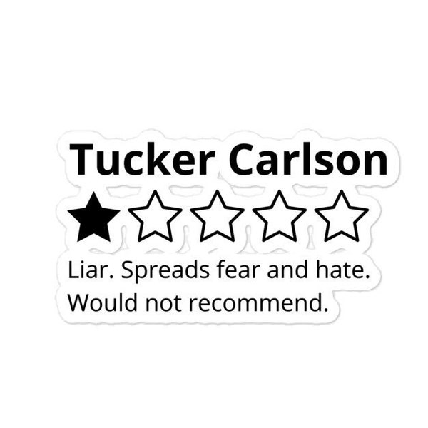 Tucker Carlson Review Sticker | Fox News Sticker | Antifa Sticker