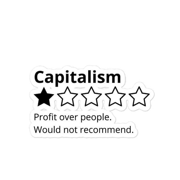 Capitalism Review Sticker | Anti Capitalism Sticker | Socialist Communist Bubble-free stickers