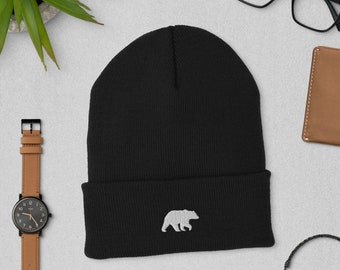 Bear Embroidered Beanie