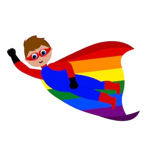 Gay Superhero Printable Sticker | Gay Hero Printable Sticker | Pride Flag Superhero DIGITAL DOWNLOAD