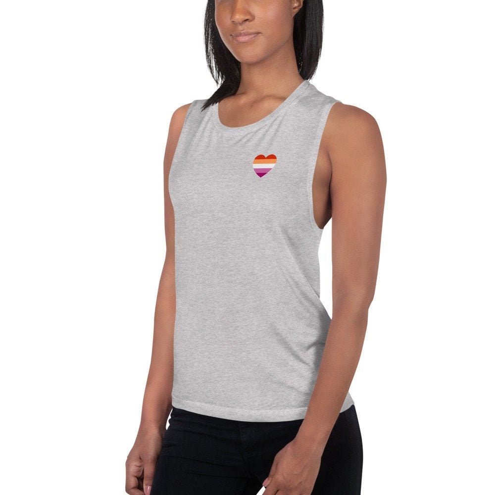 Lesbian Muscle Tee | Lesbian Pride Flag Muscle Tank