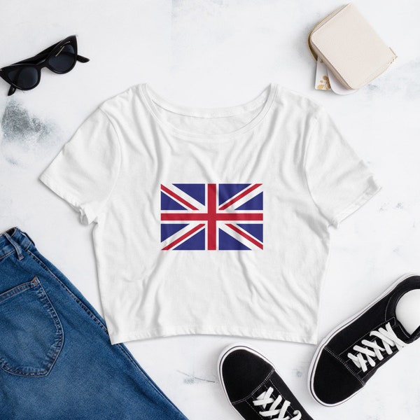 | de l’Union Jack Crop Top | de culture du drapeau britannique Spice Girls Inspired Crop Tee | Ajustement mince