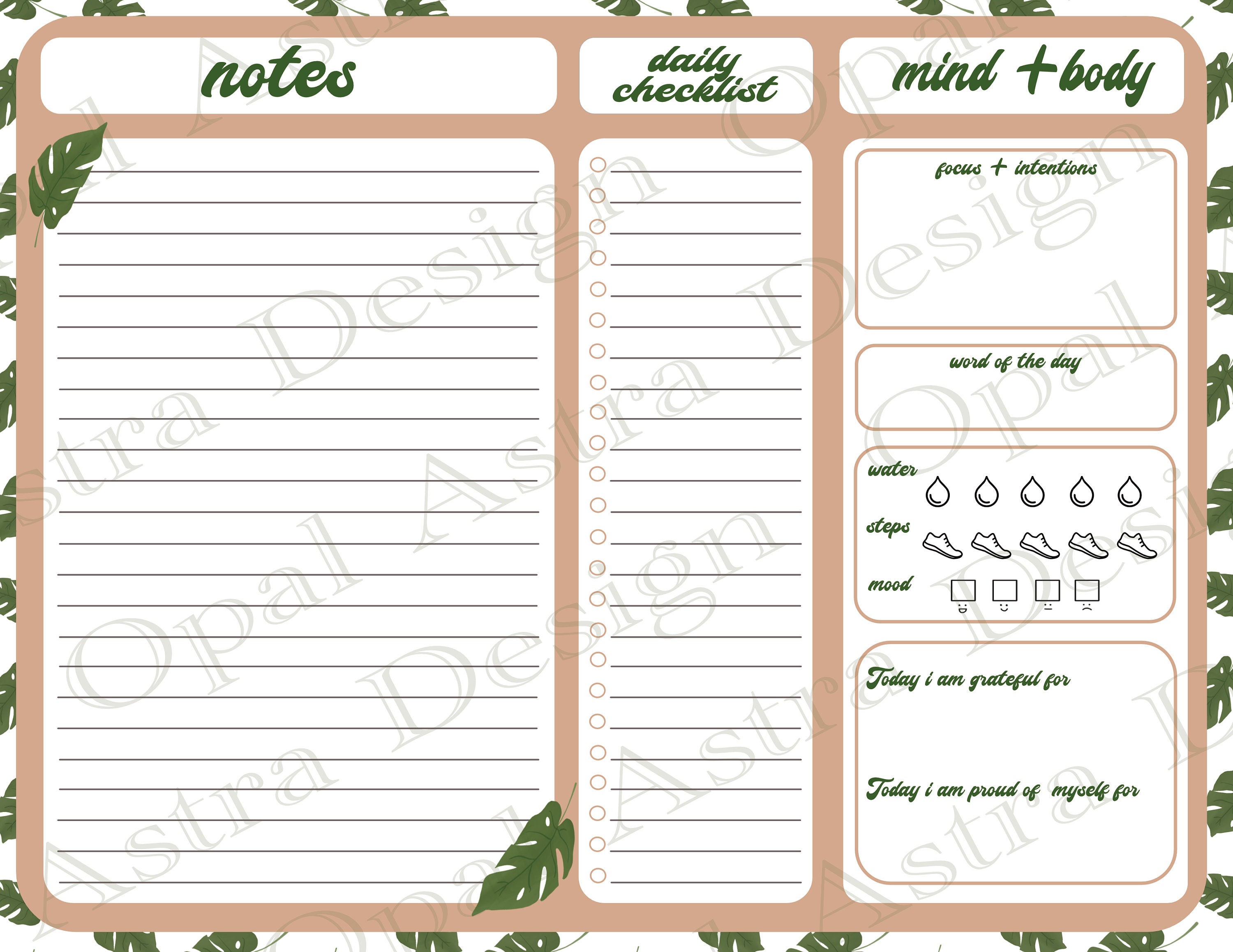 PRINTABLE PDF Daily Dashboard Planner 2 Pages | Etsy