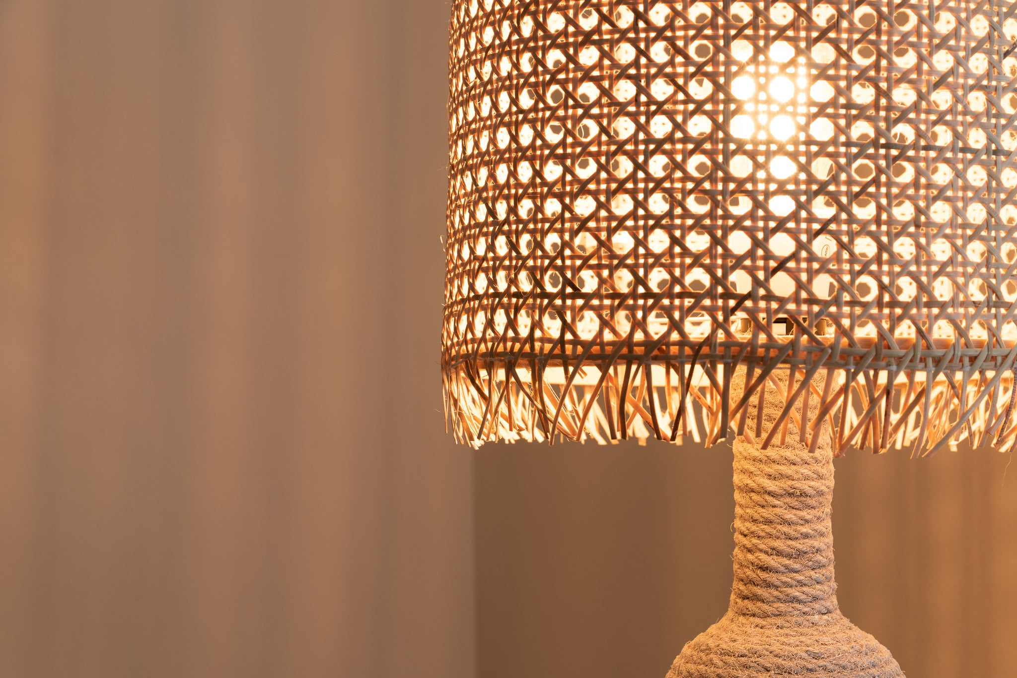 Rattan Lampshade Rattan Lightshade Boho Style Natural Hand Etsy UK