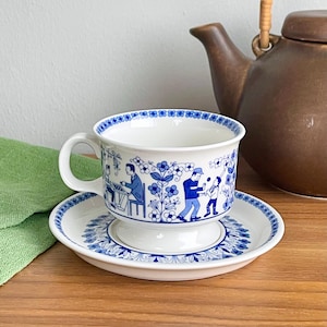 VERY RARE! Arabia Finland Emilia ISÄNKUPPI (Father's cup) cup & saucer