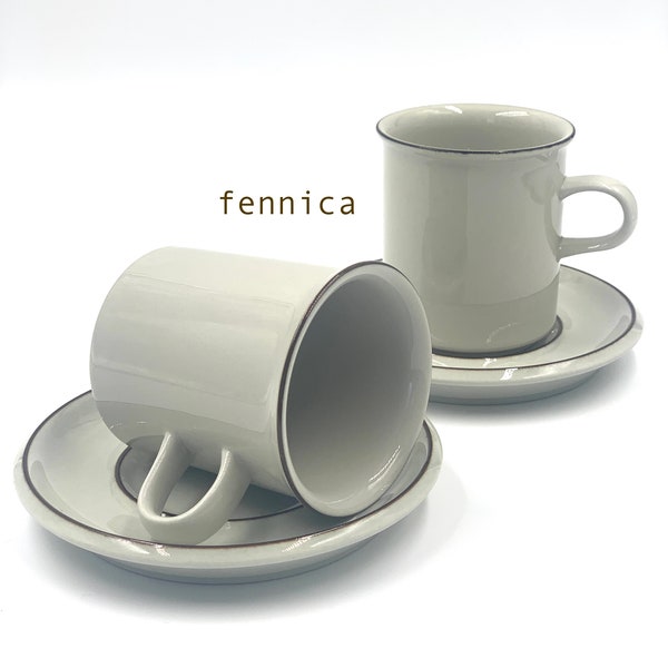 Arabia Finland FENNICA tall coffee cup & saucer 