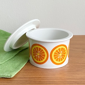 Arabia Finland POMONA APPELSIINI (Pomona Orange) jar with a lid