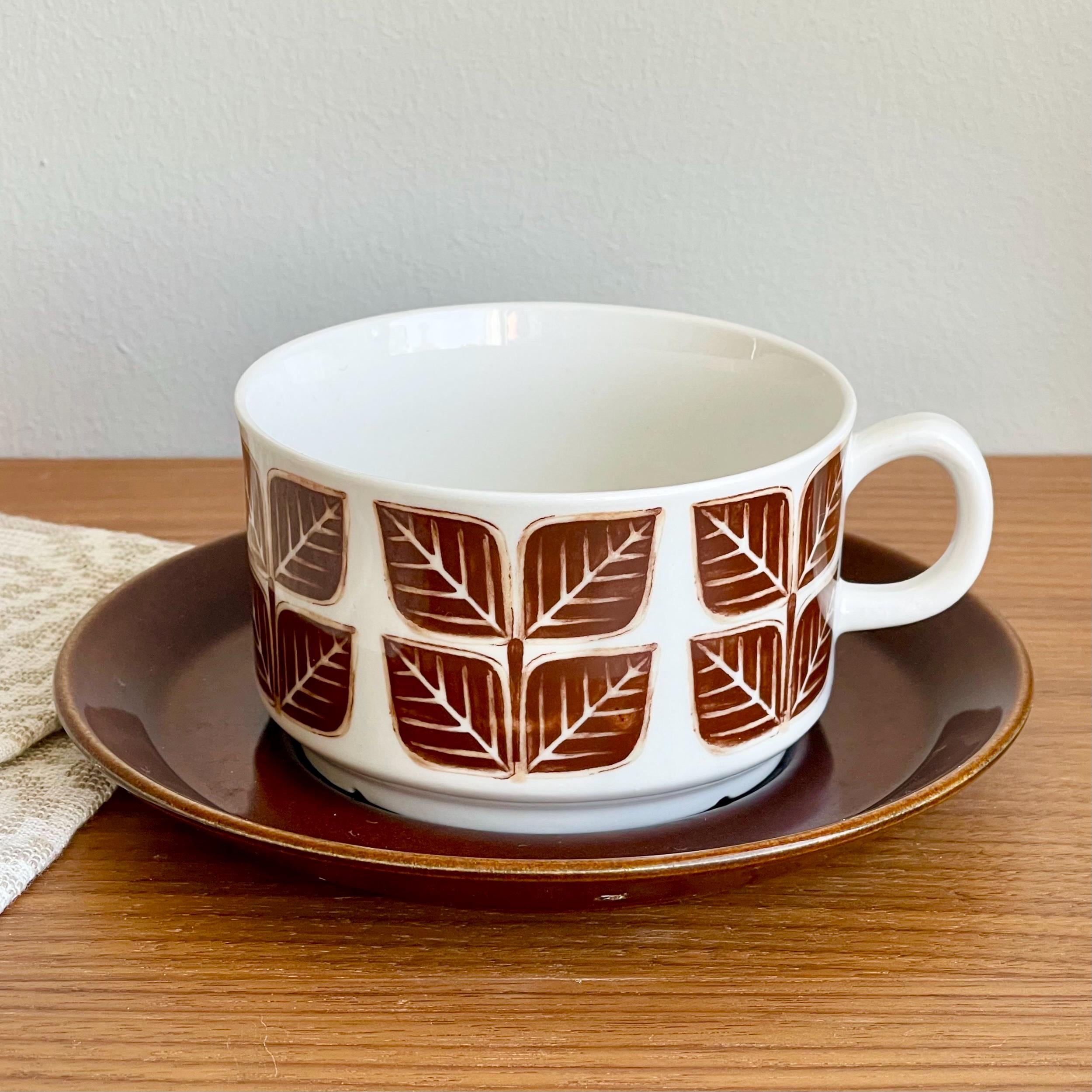 Gefle/UpsalaEkeby＊ATLANTICA＊・* Upsala Ekeby Gefle Zenit Tea Coffee Cup Saucer Blue Mid