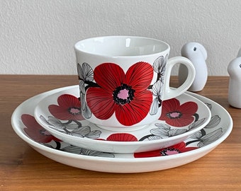 Zeldzaam! ISOKUKKA-koffiekop, schotel en zijbord uit Arabia Finland