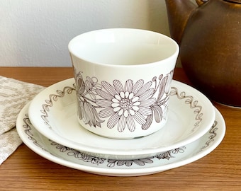 Rare! Arabia Finland finnish Flint ELINA Tea Cup, saucer & Cake