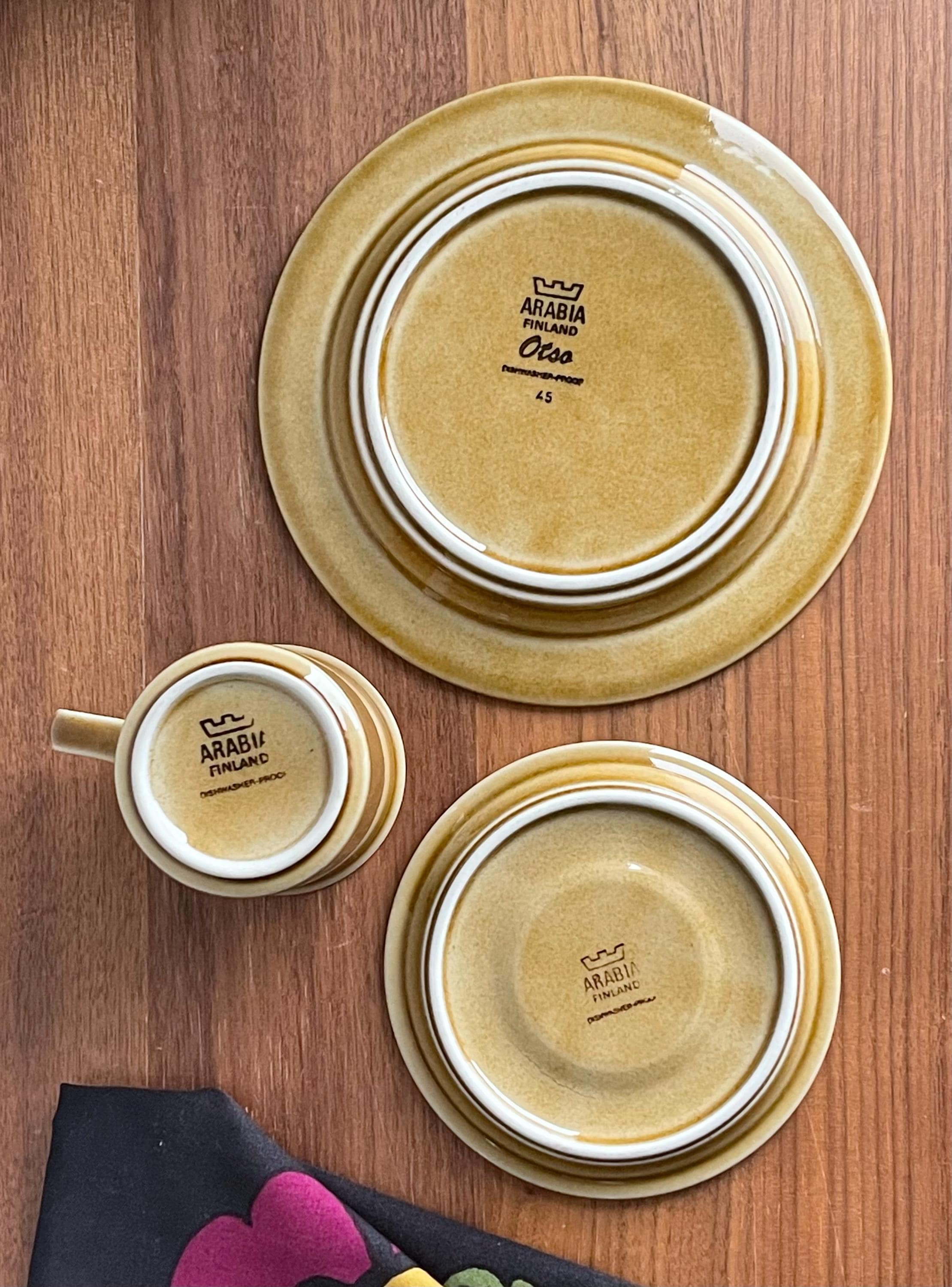 Coffee - Clear ⁄ Arabia Plate Finland Otso ARABIA Cake and Saucer 