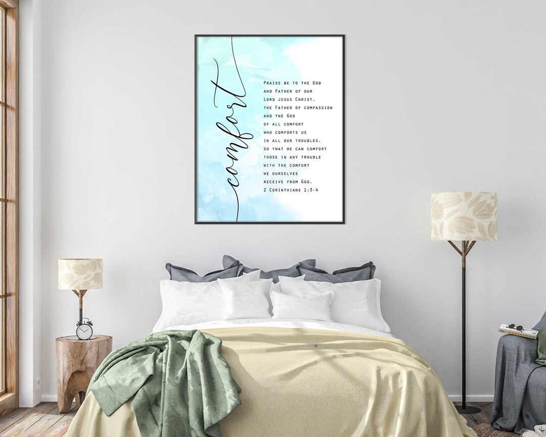 Bible Verse Wall Art 2 Corinthians 1:3-4 God of All Comfort - Etsy