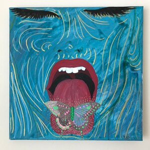 Transform Butterfly Original Pop Art- Acrylic and Mixed Media on Canvas