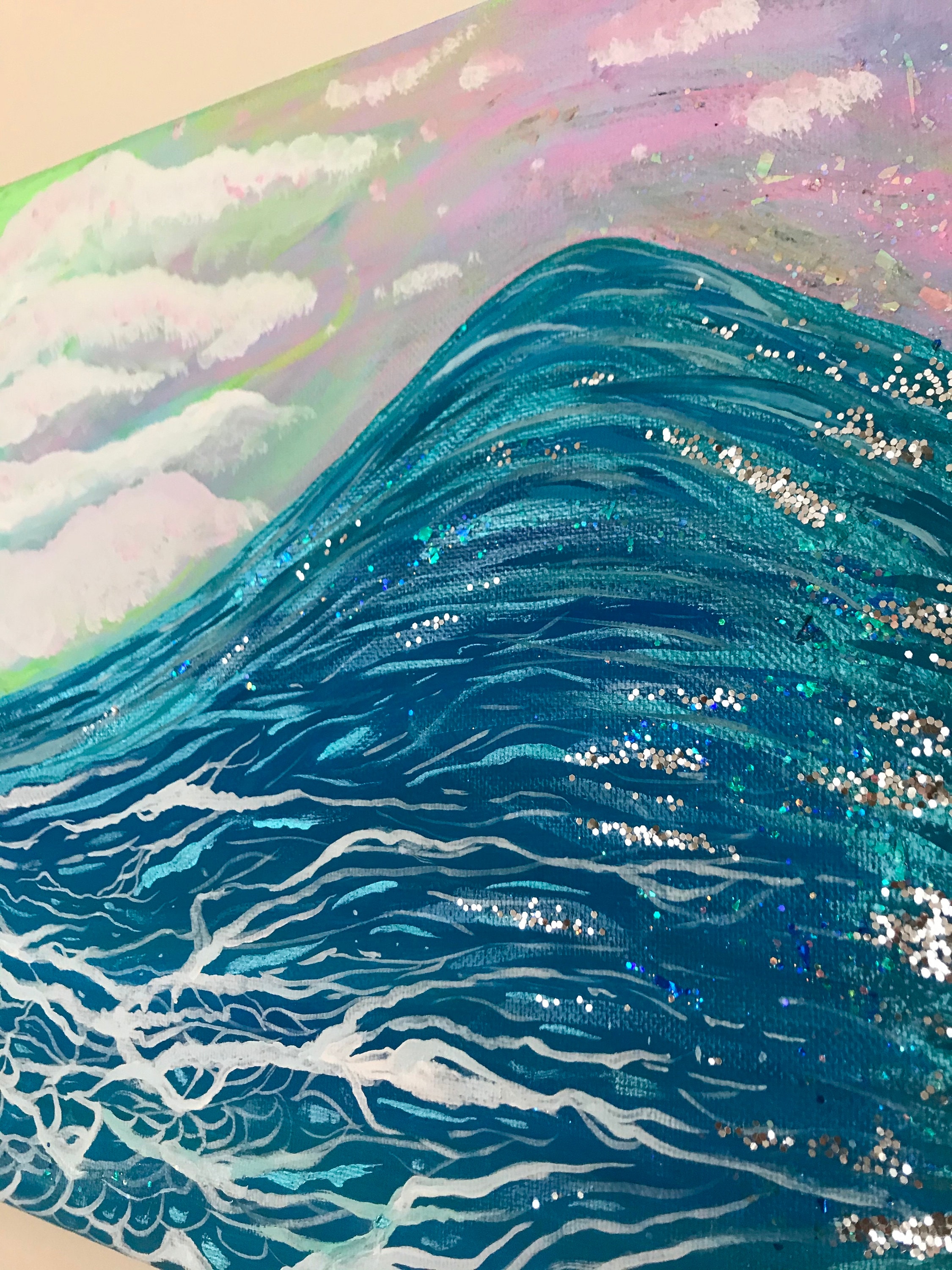 Ocean Waves Acrylic Painting #85/Sponge Painting Techniques/Acrylic Ocean  for Beginners 