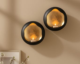 Set of Two Solara Wall Sconce Tea Light Candle Holders