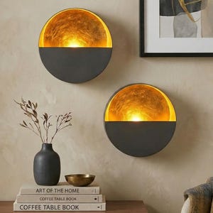Set of Two Eclipse Wall Sconce Tea Light Candle Holders