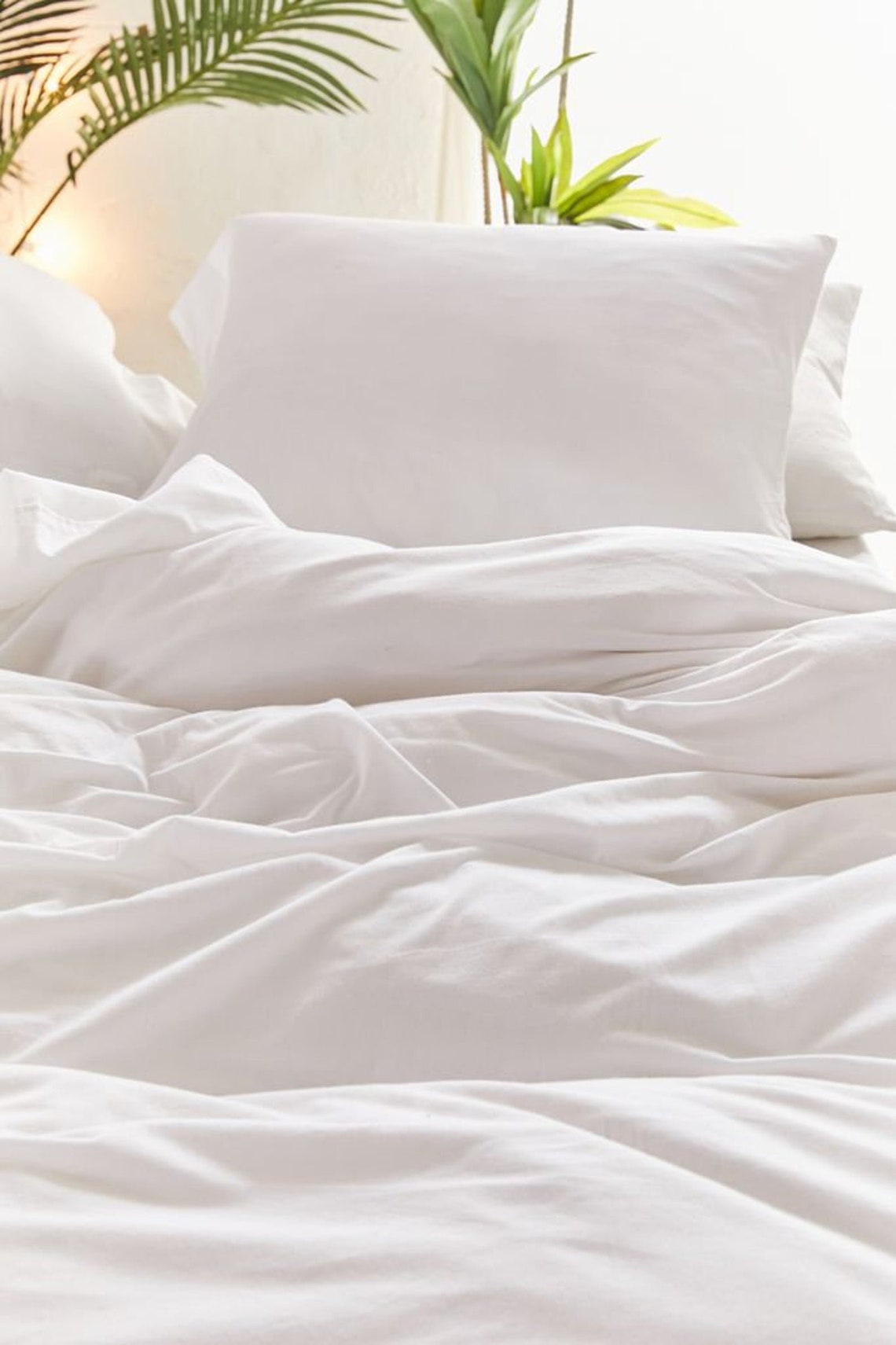 Premium Cotton Plain White Bedding 5 Pcs Set Cotton Duvet Etsy