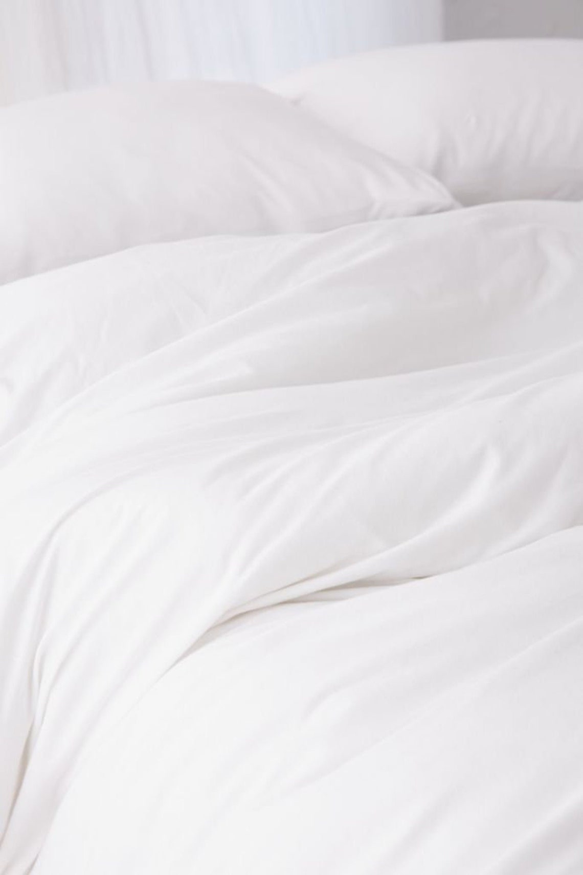 Premium Cotton Plain White Bedding 5 Pcs Set Cotton Duvet Etsy