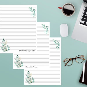 Eucalyptus Letter Writing Printable. JW.org. Powerful by Faith. PDF 11&quot;x8.5&quot;. Jw Letter Writing. JW stationary. Jw Ministry Printables. Leaf