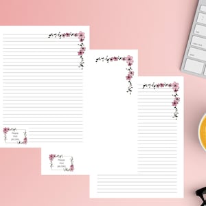 Pink Flower JW Letter Writing Printable. PDF 8.5"x11". Spiritual Stationary. Digital prints for Witnessing. Gift for Ministry. JW Website