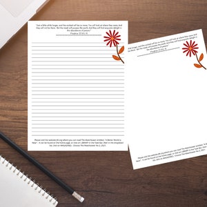 Letter Writing Printable for November Watchtower Campaign. Blue Flower. JW. PDF 11&quot;x8.5&quot;. Jw Letter Writing. Jw Campaign. JW stationary.