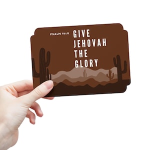 Postales Dar Gloria a Jehová Desierto (15, 30 y 45 uds.) 2025 Años TJ Texto Salmo 96:8, Carta de Pionero Escribir Correo Tarjeta de Agradecimiento Hermanos