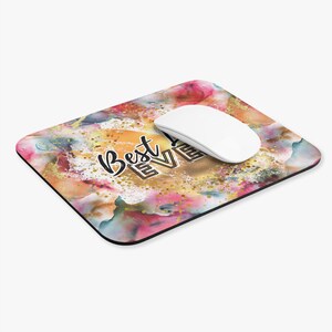 Alfombrilla de ratón La mejor vida jamás vista en mármol rosa y dorado, idea de regalo única para el servicio de bautismo de la escuela de hermanas pioneras de JW, accesorio de computadora para escribir cartas divertidas