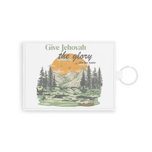 Portatarjetas de contacto Dale gloria a Jehová Naturaleza Llavero de cuero blanco Cartera para tarjetas de crédito, Ministerio JW Pionero CO Anciano MS Bautismo Regalo único