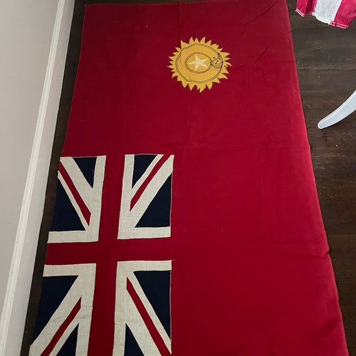 Antique British-India Merchant flag 56” shops long and 34” wide-