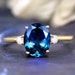 Oval Shape London Blue Topaz Gemstone Wedding Bridal Annivarsary Ring 14K Rose Gold Plated Solitaire Statement Danity Silver Ring For Her