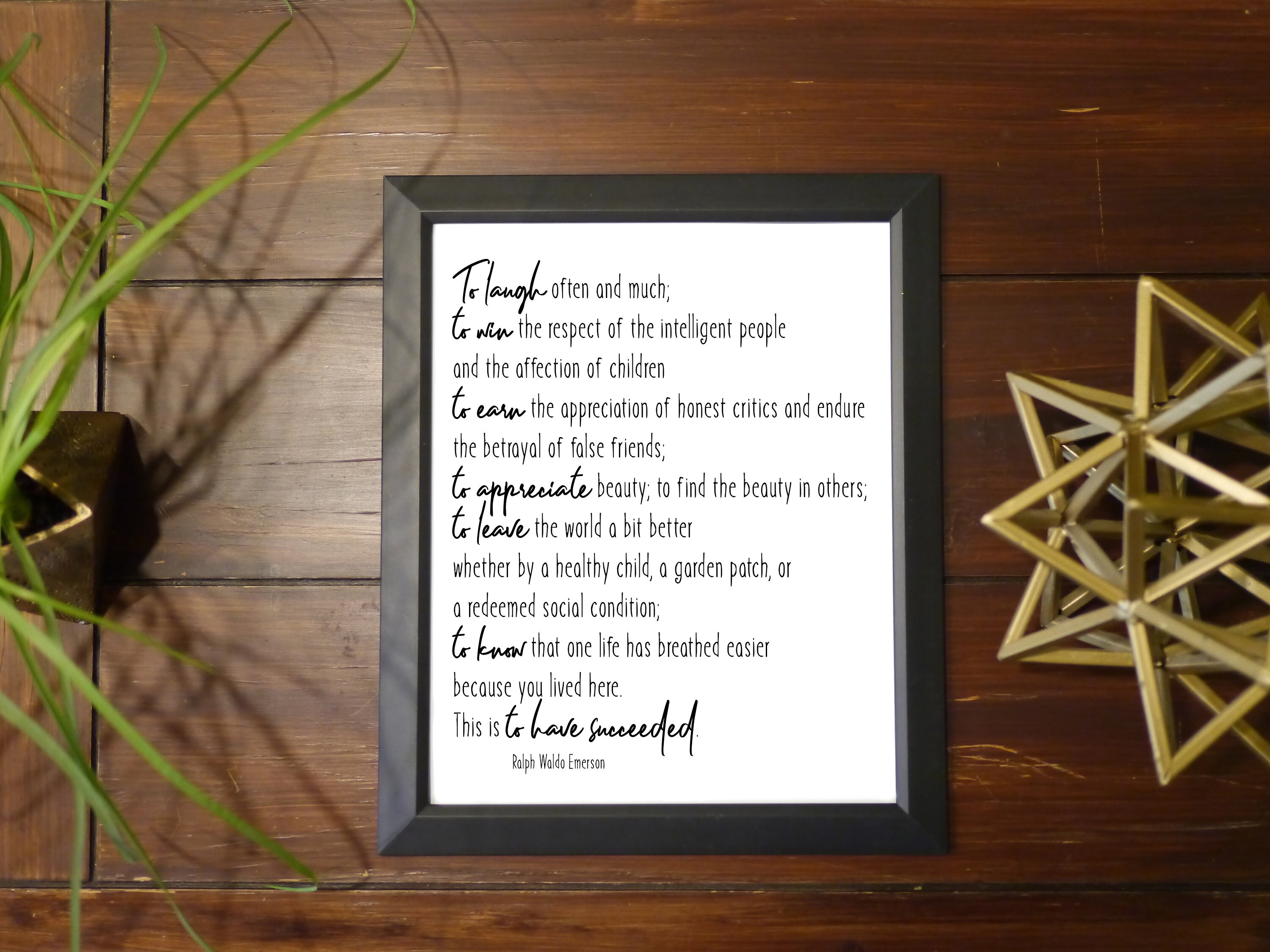 Ralph Waldo Emerson Success Poem Digital Download - Etsy
