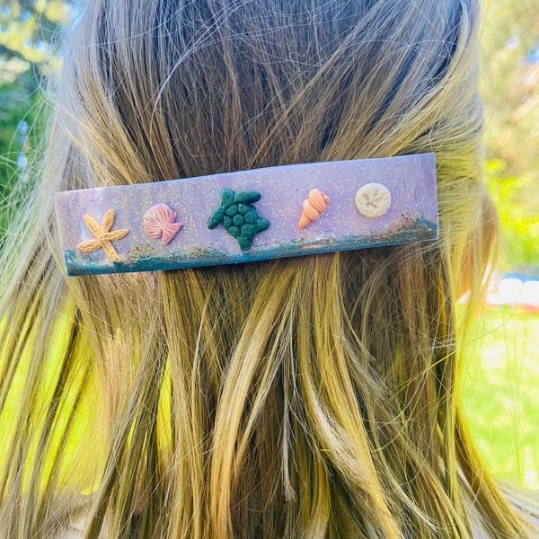 Seaside Beach Hair Clip | Handmade Polymer Clay