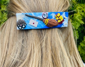 Broomstick Wizard Hair Clip | Handmade Polymer Clay