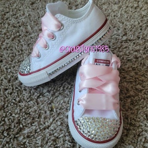 Girls Bling Converse: Swarovski Crystal Christening Shoes