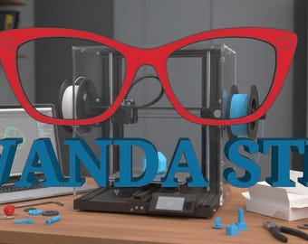 WANDA TOPPER STL File for 3D Printing, Digital Download, stl, Eyeglasses stl, Eyeglasses Frame, Glasses, Eyewear, Topper,