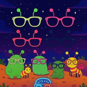 1 ALIEN/BUG 3D Printed Magnetic Glasses Toppers with Magnets