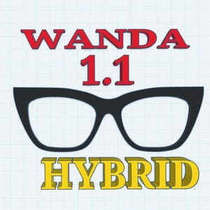 1 WANDA 1.1 HYBRID Topper blank 3D Printed Magnetic Glasses Topper with Magnets INSTALLED Pair eye wear Compatible