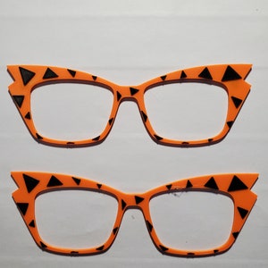 1 Multi-Colored 3D Printed RETRO Cartoon Magnetic Glasses Toppers with Magnets Pair compatible