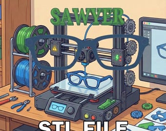 File STL SAWYER TOPPER per stampa 3D, download digitale, stl, occhiali stl, montatura per occhiali, occhiali, occhiali, Topper,