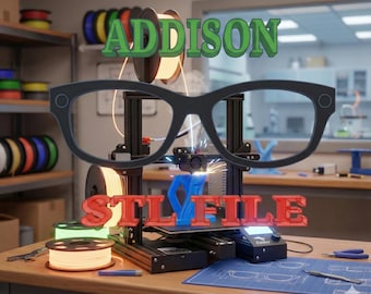 ADDISON TOPPER STL Datei für 3D Druck, Digital Download, Brillen Stl, Brillengestell, Brille, Eyewear, Topper,