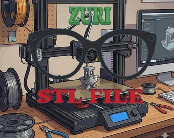 ZURI TOPPER STL Datei für 3D Druck, Digital Download, Brillen Stl, Brillengestell, Brille, Eyewear, Topper,