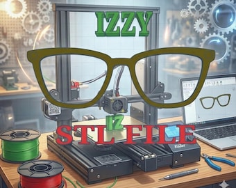 IZZY TOPPER STL Datei für 3D Druck, Digital Download, Brillen Stl, Brillengestell, Brille, Eyewear, Topper,