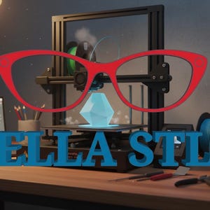 ELLA glasögonöverdrag STL-fil för 3D-utskrift (digital nedladdning)