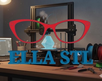 ELLA Eyeglasses Topper STL File for 3D Printing (Digital Download)