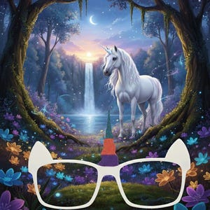 1 Multi-Colored 3D Printed UNICORN Magnetic Glasses Toppers with Magnets Pair compatible