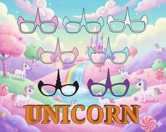 1 UNICORN 3D Printed Magnetic Glasses Toppers with Magnets INSTALLED Pair COMPATIBLE