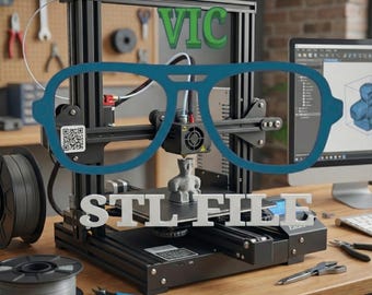 VIC TOPPER STL Datei für 3D Druck, Digital Download, Brillen Stl, Brillengestell, Brille, Eyewear, Topper,